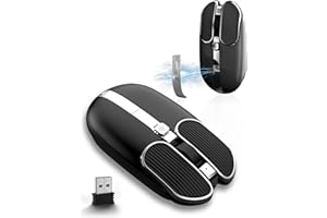 FELiCON Ratón de Oficina Recargable inalámbrico de 2.4G, Ratones ultraligeros sin núcleo con botón Multifuncional y Receptor USB magnético, 8 Botones programables, Compatible con PC, portátil