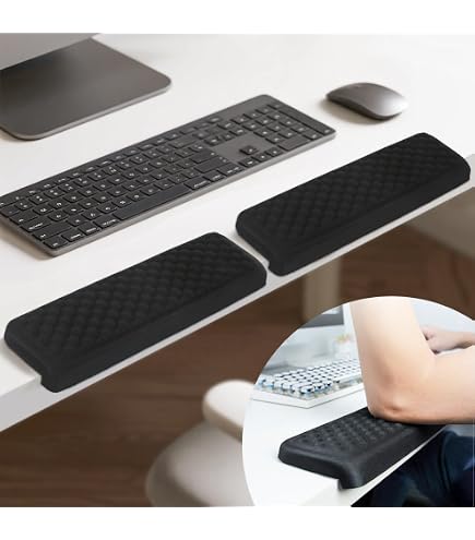 Gomitiere Da Scrivania A Forma Di L, 2 Pezzi, In Memory Foam: Supporto Per Polsi E Avambracci