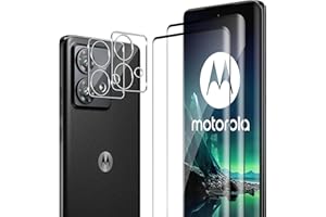 ELYCO Screen Protector Compatible with Motorola Moto Edge 40 Neo for Tempered Glass, 2 Pieces Protective Glass & 2 Pieces Camera Protection, 9H Hardness Anti-Scratch, HD Clear 3D Screen Protector