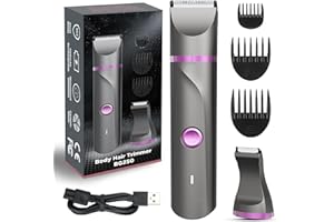 RAXMETRY Profesional Afeitadora Mujer, 2 en 1 Rasuradora mujer zona intima, Recargable Rasuradora Mujer, Indoloro Maquina Depilar Mujer, IPX7 Impermeable, Uso en Seco y en Mojad, Púrpura