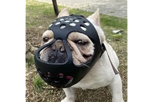 Mayerzon Short Snout Dog Muzzle, Soft Silicone Flat Faced Muzzle for French Bulldog Shih Tzu and Pug for Biting Chewing Licking and Grooming, Allows Panting, S