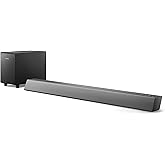 Philips TAB5308/10 Barra de Sonido 2.1 con Subwoofer Inalámbrico, 140W, Woofer 4,5", 4 Modos EQ, HDMI ARC, Entrada De Audio Y