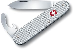 Victorinox Couteau de Poche Bantam, Petit, 5 Fonctions, Swiss Made, Outil Multifonction avec Lame, Ouvre-Boîtes, Tournevis, Argent