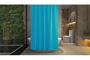 PROBYTES Shower Curtain - Made of PEVA, Water Repellent, Mildew Resistant, 180x180cm, 71x71inch, Rail Hooks, Ultra-Thin, Feather Light, Wet Rooms, Shower, Bath, Plain, Vibrant Colours, Style. Décor, Unisex