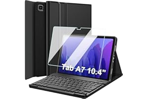 Wineecy Tastiera Custodia per Samsung Galaxy Tab A7 10.4 Pollici 2022/2020 (SM-T500/T505/507) [Layout Italiano], 9H Pellicola Protettiva, Slim Cover con Magnetica Wireless Bluetooth Tastiera Keyboard