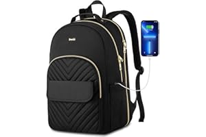 BREOLD Sac à Dos pour Ordinateur Portable Femme 15,6 Pouces,Sac Scolaire Filles pour Étude Universitaire Travail Bureau École