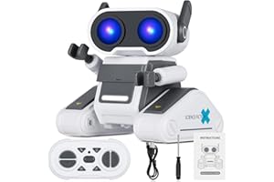 Winthai Roboter Kinder Spielzeug, Ferngesteuerter Roboter mit LED-Augen, Musik, RC Kinderspielzeug Kinder für ab 3 4 5 6 7 8 Jahre Jungen und Mädchen, Grau
