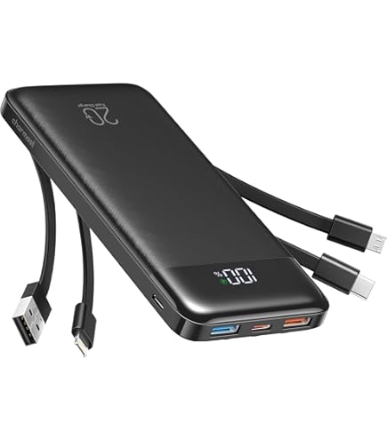 Powerbank 10000mAh + cavo Lightning - USB-C integrati - bianco LinQ - Italiano