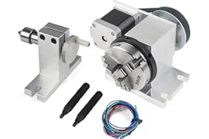 RATTMMOTOR CNC Router Axis 4 assi, rotativo K11-65 mm, 3 forni da forno Chuck testa parziale con contropunta da 54 mm, asse di rotazione CNC 4th per macchina da incisione fresatrice