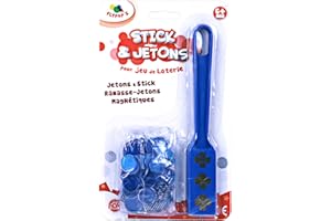 FLYPOP'S - Gettoni Magnetici con Stick - Gioco della Lotteria - 141121LIN - Colore Casuale - Plastica - da 2 a 6 Giocatori - Giochi da Tavolo - Lotto - 23 cm x 14 cm - A Partire dai 6 Anni.