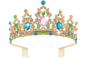 Crowns for Women, Vofler Crystal Bridal Tiara Colorful