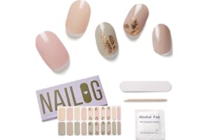 NAILOG Pellicola per Unghie, 20 Pcs Adesivi e Decalcomanie in Gel Semi-Indurita per Unghie, Nail Art Stickers Adesivo Smalto per Unghie Manicure per Donne Ragazze, Tea Time