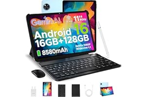 ‎DOOGEE DOOGEE U11 2025 Neueste Android 15 Tablet 11 Zoll 16GB+128GB (2TB TF) Widevine L1 Gaming Tablets, 8580mAh, Octa-Core, 2.4G+5G WiFi, 13MP+5MP, Tablet mit Tastatur, Maus, Stift, Hülle und Schutzfolie