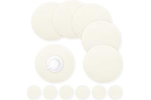 wiipara Round Woven Placemats Set of 6, 34 cm Kitchen Coffee Table Mats with Coasters Heat Resistant Wipeable Table Placemats for Dining Table, Home, Restaurant, Hotel, Cafes (Cream)