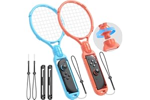 KOVA 2 Pack [for Switch 2/1/OLED] Tennis Racket for Nintendo Switch 2/1/OLED for Joypad, Game Accessories for Mario Tennis Aces, Lanyard Separable Hand Grip for Switch 2 2025,Accessories for Switch Sports