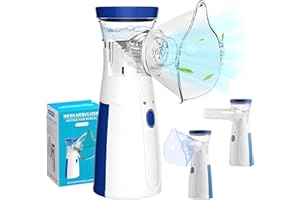 FLOBALIT Aerosol Ultrasuoni Portatile USB-C Macchina Con 2 Maschere E Boccaglio Adulti Bambini Silanzioso Inalatore Mesh Nebulizzatore Atomizzatore