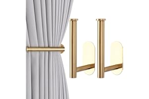 ‎OCIOLI OCIOLI Selbstklebende Vorhanghalterungen, Vorhang-Raffhalter, ohne Bohren, Selbstklebende Vorhanghaken, Vorhanghalter für Vorhänge (2, Gold)