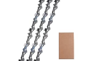 QIAOMIAO 3-Pack Chainsaw Chain for 16 Inch (40cm) Bar, 56 Drive Links, 3/8"LP Pitch, 0.50" Gauge, Low-Kickback Chain fits for Einhell GH-EC 2040, Oregon CS1400, Hyundai, Makita, Black & Decker and More