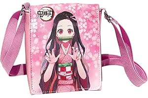 wopin Kamado Nezuko Messenger Bags,ZHULIA Demon Slayer Umhängetasche, Kids Geldbörse,Anime Umhängetasche,Geldbörse mit verstellbarer Schultergurtlänge,für Erwachsene und Kinder Geburtstagsgeschenk