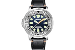 rorios Męskie zegarki, wodoszczelny, analogowy zegarek kwarcowy ze skórzanym paskiem, świecący biznesowy zegarek na rękę, moda sukienka zegarki dla mężczyzn