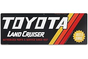 OPEN ROAD BRANDS Toyota Land Cruiser Sales and Service Metal Sign - Retro Toyota Sign for Garage, Shop or Man Cave