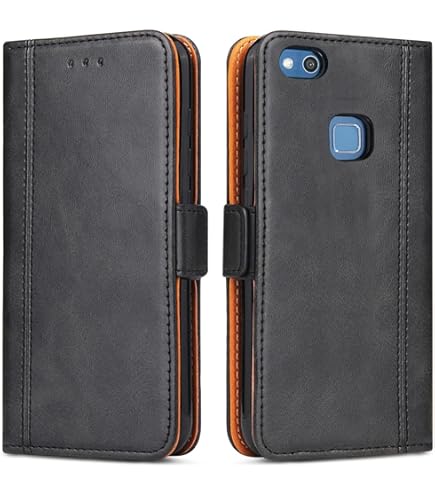 MyGadget Cover per Huawei P20 Lite - Custodia Libretto Magnetica - Custodia Portafoglio Flip Wallet Case - Porta Carte in Similpelle PU Removibile Marrone