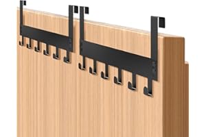 lompyeu Türhaken zum Einhängen - 2 Stück Türgarderobe zum Einhängen mit 6 Haken（Passend für Türen mit einer Stärke von 2,3 cm）, für Garderoben, Badezimmer-Handtuchhaken, Küchenschränke