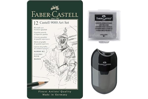 Faber-Castell 119065 Castell 9000 Lot de 12 crayons de papier 8B - 2H