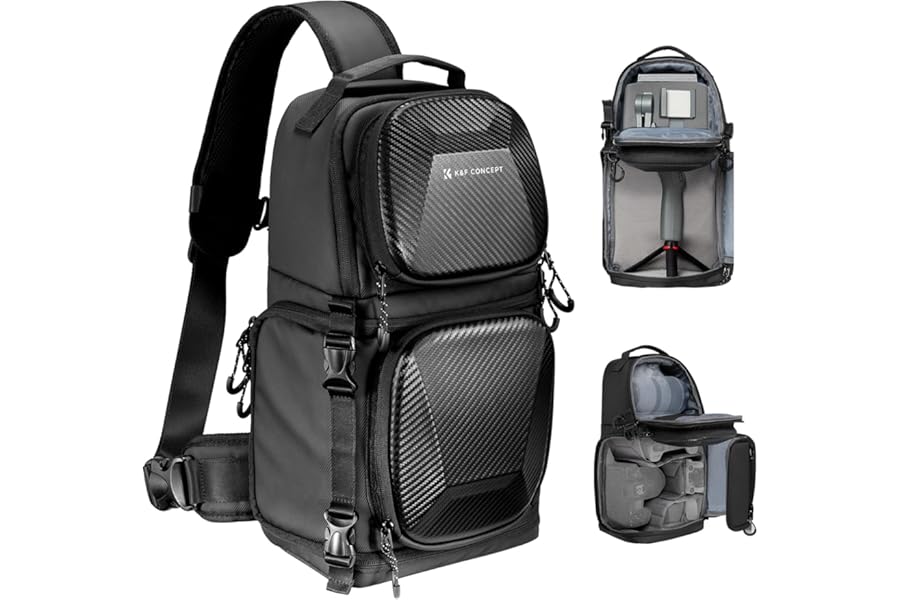 K&F Concept Camera Sling Bag Crossbody Bag Waterproof Camera Shoulder Backpack DSLR/SLR/Mirrorless Camera Case Photography Bags