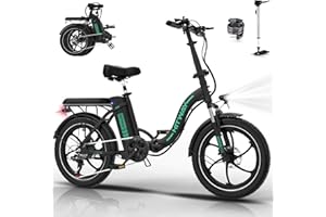 HITWAY BK6SL Vélo électrique 20 * 3,0 Pouces E Bike, Batterie 36V/13Ah, 50-100KM, Moteur 250W, Transmission 7 Vitesses, Cadre Aluminium Vélo Pliable
