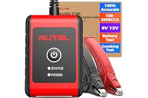 Autel MaxiBAS BT506 Probador Batería, 6V 12V 100-2000 CCA Analizador Batería Automóvil, Prueba Arranque y Carga, Herramienta Prueba Carga Batería Digital, Dentro y Fuera Vehículo