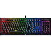 Razer BlackWidow V4 X Chroma RGB Gaming Keyboard (Yellow Mechanical Keys, 6 Double Injection ABS Macro Keys) ES-Layout, Black