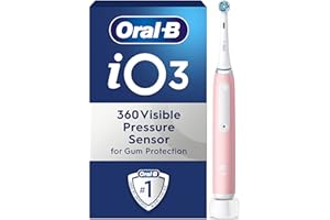 Oral-B iO3 Electric Toothbrushes Adults, 1 Toothbrush Head & Travel Case, 3 Modes with Teeth Whitening, 2 Pin EU Plug, Pink
