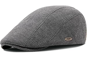 YAMEIZE Gorra Retro Flat Cap Cabbie Invierno Ajustable Newsboy Sombrero para Hombres Mujeres Ivy Cap Boina de Algodón de Moda Peaky Flat Cap Conducción