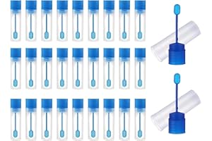 HUAZIZ 29 Piezas Recipiente Muestra Heces, Recipiente Heces para Análisis Recipiente para Heces Médico Contenedor de Heces Vaso de Muestra de Plástico de 15ml con Cuchara Tapa Azu