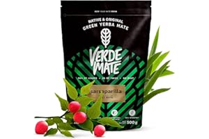 Verde Mate Green Sarsaparilla 500 g | Yerba maté avec racine de sarsaparilla | Pour débutants et avancés | Composition naturelle | Thé yerba maté brésilienne | Yerba maté stimulante 0,5 kg