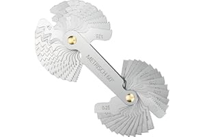 HATANSE 52 Hojas Galgas de Roscas Métrico 60 ° e Imperial 55 ° Herramienta Medición Medidor de Rosca Acero Inoxidable