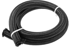 A ABSOPRO 3ft AN10 Universale Intrecciato Olio Carburante Gas Linea Tubo flessibile per Auto Nero