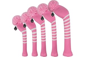 ‎SCOTT EDWARD Scott Edward Stricken Golf Schlägerkopfhüllen, Satz 5 Golf Club Kopfbedeckungen Driver Wood 1 Fairway Wood 2 and Hybrid Wood 2 mit rotierenden Club Number Tags