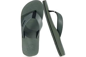 COFACE Men's Flip Flops Comfortable Yoga Mat Cushion Thong Sandals with Arch Support Casual Summer Beach Slides For Man, Size 6~14