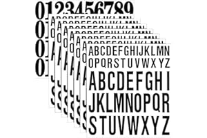 Tianorcan 8 Blätter Selbstklebende Vinyl Buchstaben Zahlen Kit, Großbuchstaben Aufkleber, für Briefkasten, Schilder, Auto, Fenster, Tür und Adressnummer (Schwarz)