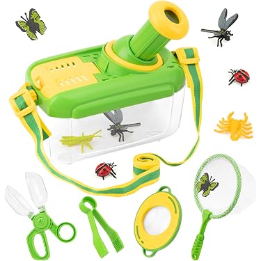 Kit d'attrape-insectes National Geographic pour enfants - Habitat d'insectes avec loupe, attrape-insectes, pincettes et guide d'apprentissage, kit d' attrape-insectes pour enfants, jouets d'extérieur