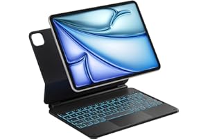Inateck Custodia con Tastiera Magnetica Easy-Set per iPad Air 11" M3/M2 (2024-2025), Air 6/5/4 Gen, iPad Pro 11 4a/3a/2a/1a Gen, Supporto a Sbalzo Galleggiante, Retroilluminazione a 7 Colori Trackpad