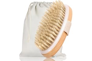 DIVIDERMY Spazzolatura a Secco, Dry Brushing Corpo a Secco, Spazzola Dry Brushing Corpo, Spazzola Esfoliante Corpo, Body Brush, Spazzola Massaggio per Rimuovere la Pelle Morta,marrone