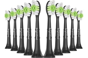 BrightDeal Cepillos de Repuesto compatibles con Philips Sonicare, Cabezales de Cepillo compatibles con Sonicare EasyClean FlexCare, Cepillo de Dientes Eléctrico HealthyWhite,10 unidades, Negro