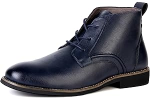 CALEBGAR Stiefel Herren Stiefeletten Leder Boots Schnürstiefeletten Klassische Ungefüttert Männer Chukka Boot Rutschfeste