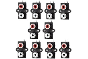 Oiyagai Lot de 10 Connecteurs Jack RCA Femelle pour Montage sur PCB – Double Prise AV Audio Vidéo pour Projets DIY et Amplificateurs