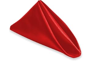 Zayin Rote Stoffservietten, 4 Stück, 50 x 50 cm, Polyester, waschbar und wiederverwendbar, Tischservietten für Hochzeit, Bankett, Zuhause, Restaurants, Hotel, Cocktail, Party