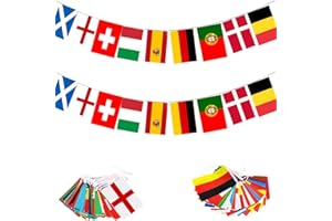 MOECSHSY 2026 World Cup Bunting Flags - Soccer Country Flags Bunting for FIFA World Cup 2026 - Includes 16 Teams for Garden, Pub, Bar, Party Decorations