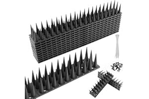 msymsyu Bird Spikes 4.28 Meter Pigeon Spikes 15 Pieces Wall Spikes with Included Zip Ties and Screws Fence Spike Suitable for Porches Gardens Patio Walls Spike for Fence Tops and Pigeon (Black)